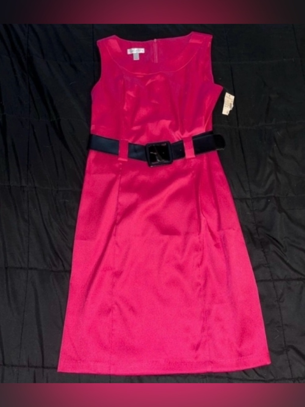 Dress Barn Fuchsia Sleeveless Belted Sheath Dress
